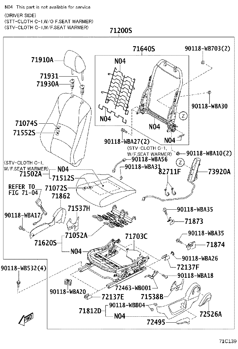 71620-WB003 SPRING ASSY, FRONT SEAT CUSHION, LH(FOR SEPARATE TYPE) product image