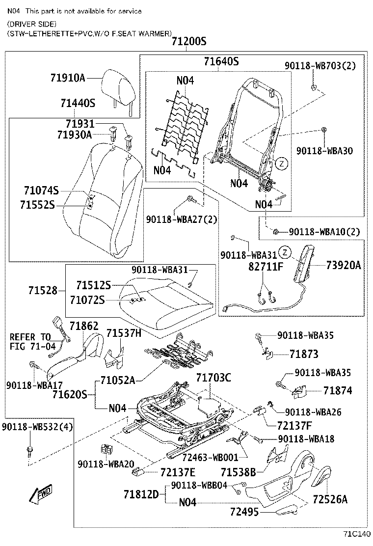 71620-WB003 SPRING ASSY, FRONT SEAT CUSHION, LH(FOR SEPARATE TYPE) product image
