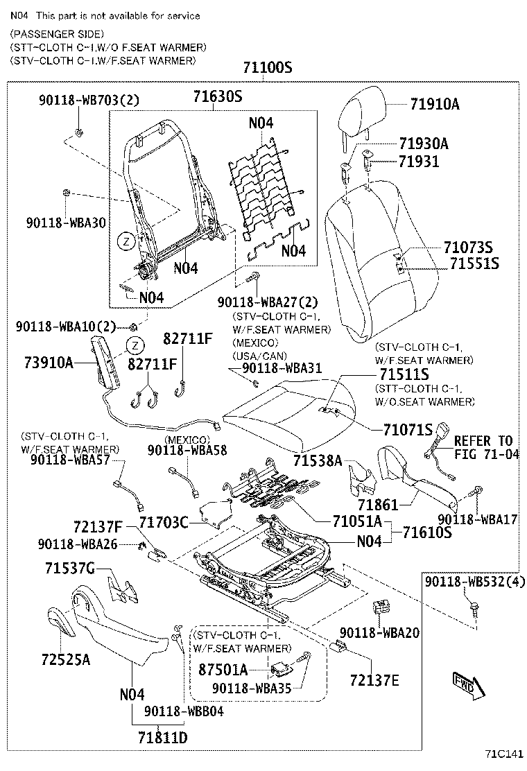71620-WB003 SPRING ASSY, FRONT SEAT CUSHION, LH(FOR SEPARATE TYPE) product image