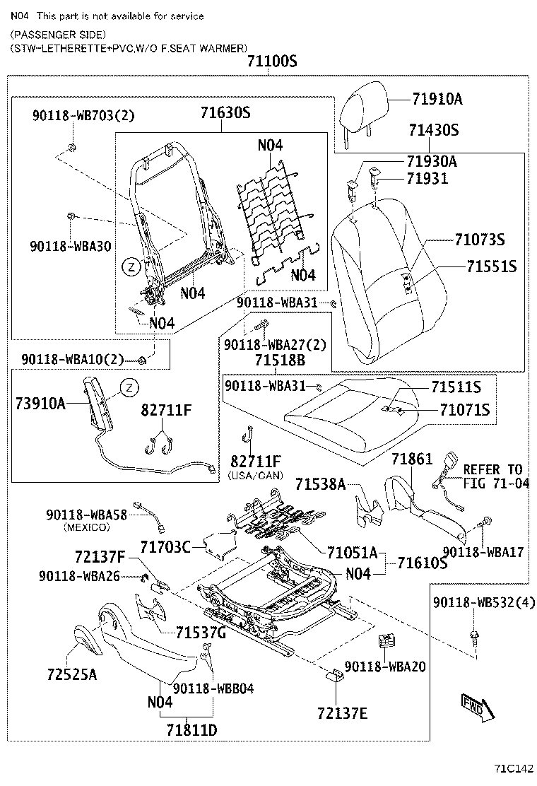 71620-WB003 SPRING ASSY, FRONT SEAT CUSHION, LH(FOR SEPARATE TYPE) product image