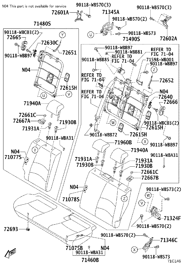 72602-WB001 STRIKER SUB-ASSY, REAR SEAT BACK LOCK, LH product image