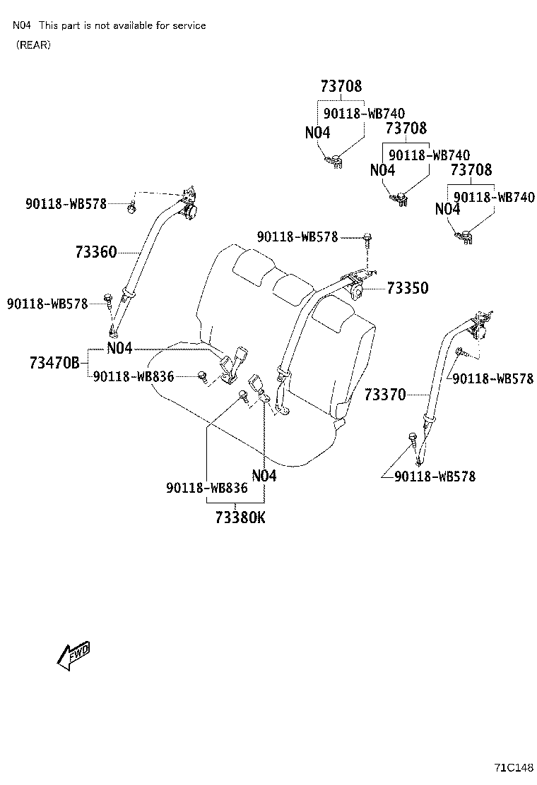 72137-WB003 CAP, SEAT BELT ANCHOR COVER product image