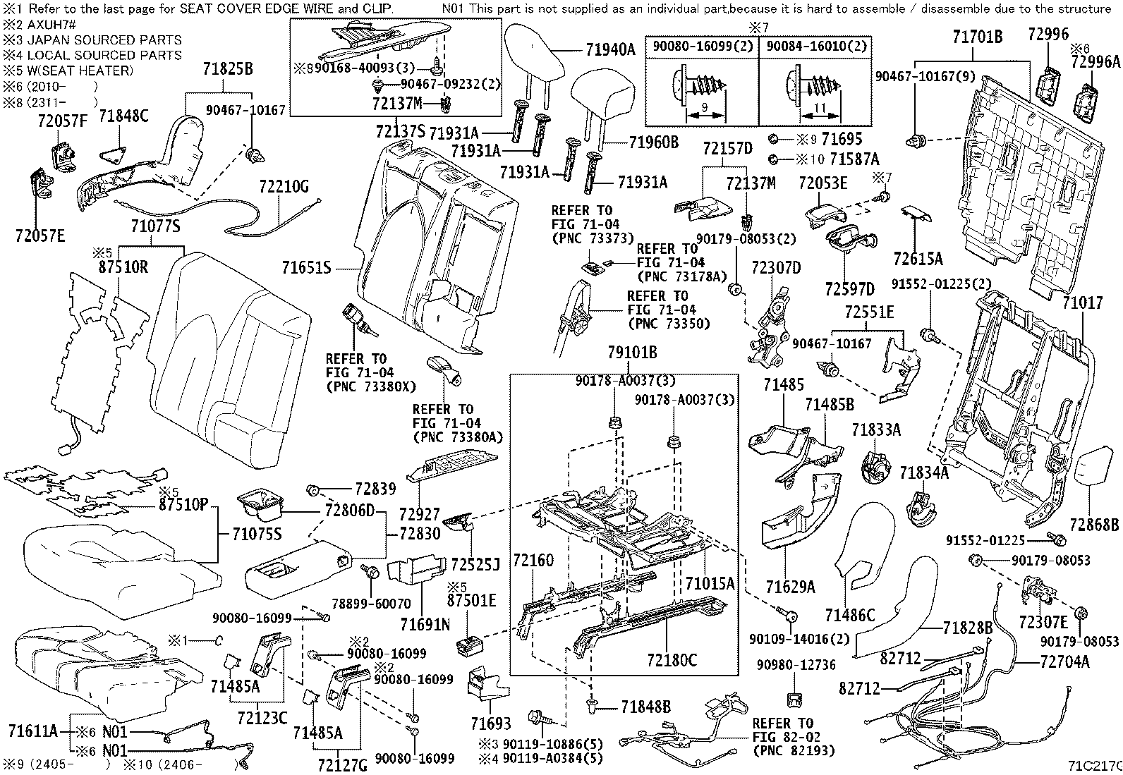 71697-0E030 PROTECTOR, REAR SEAT BACK EDGE product image