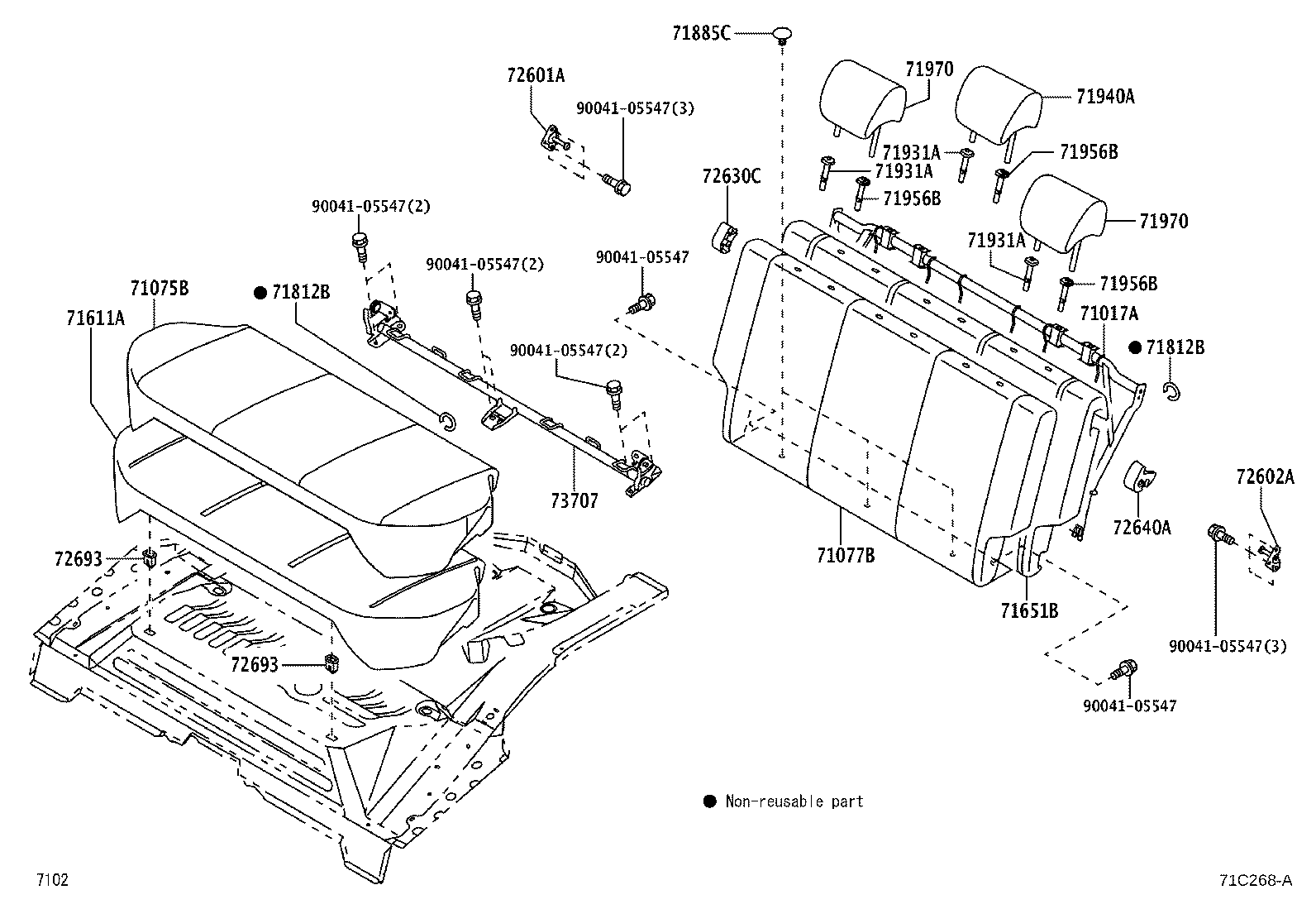 73705-BZ030 BRACKET SUB-ASSY, CHILD RESTRAINT SEAT ANCHOR, INNER product image