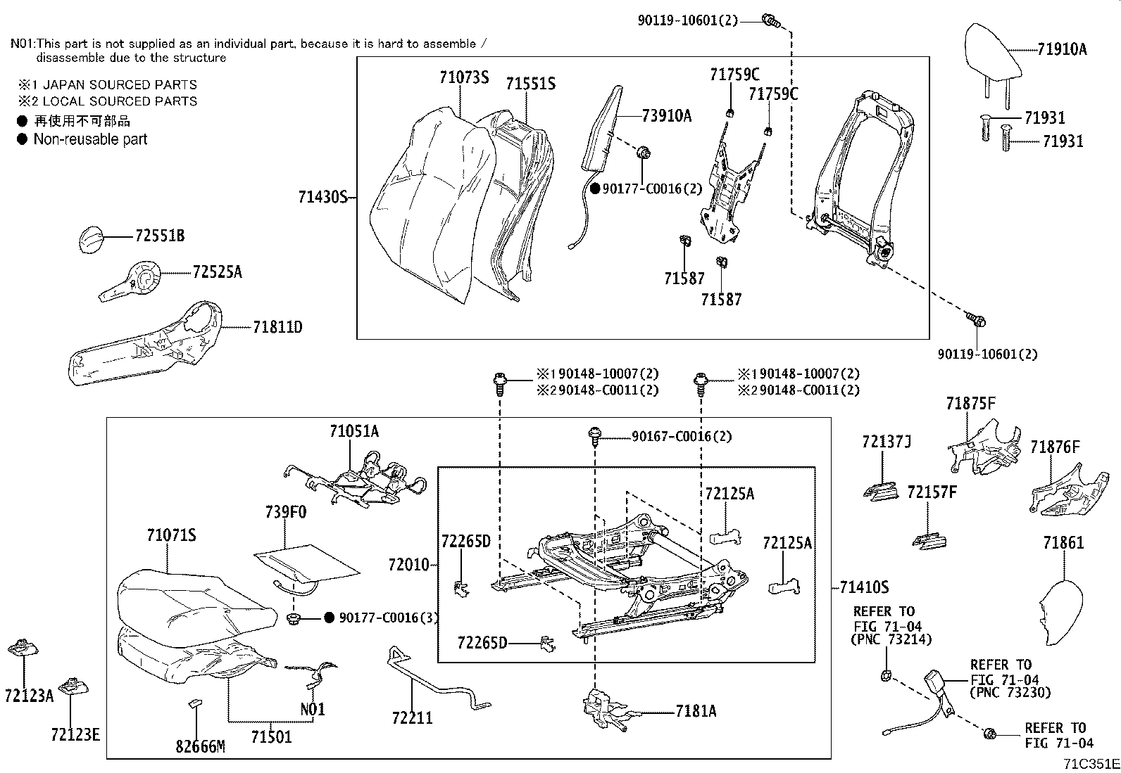 71501-F4070 PAD SUB-ASSY, FRONT SEAT CUSHION, RH product image