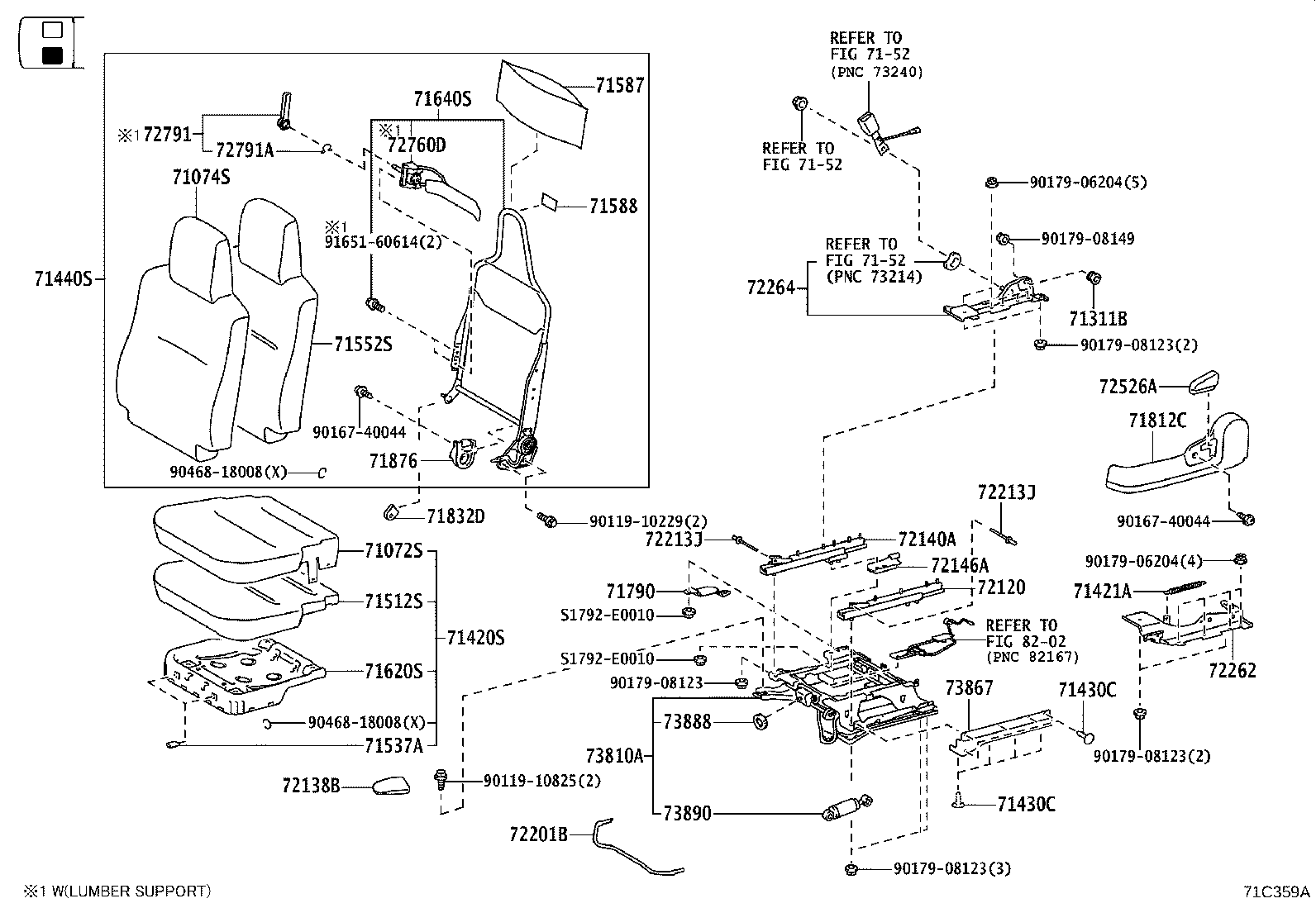 71013-37180 SPRING ASSY, FRONT SEAT BACK, RH(FOR SEPARATE TYPE) product image