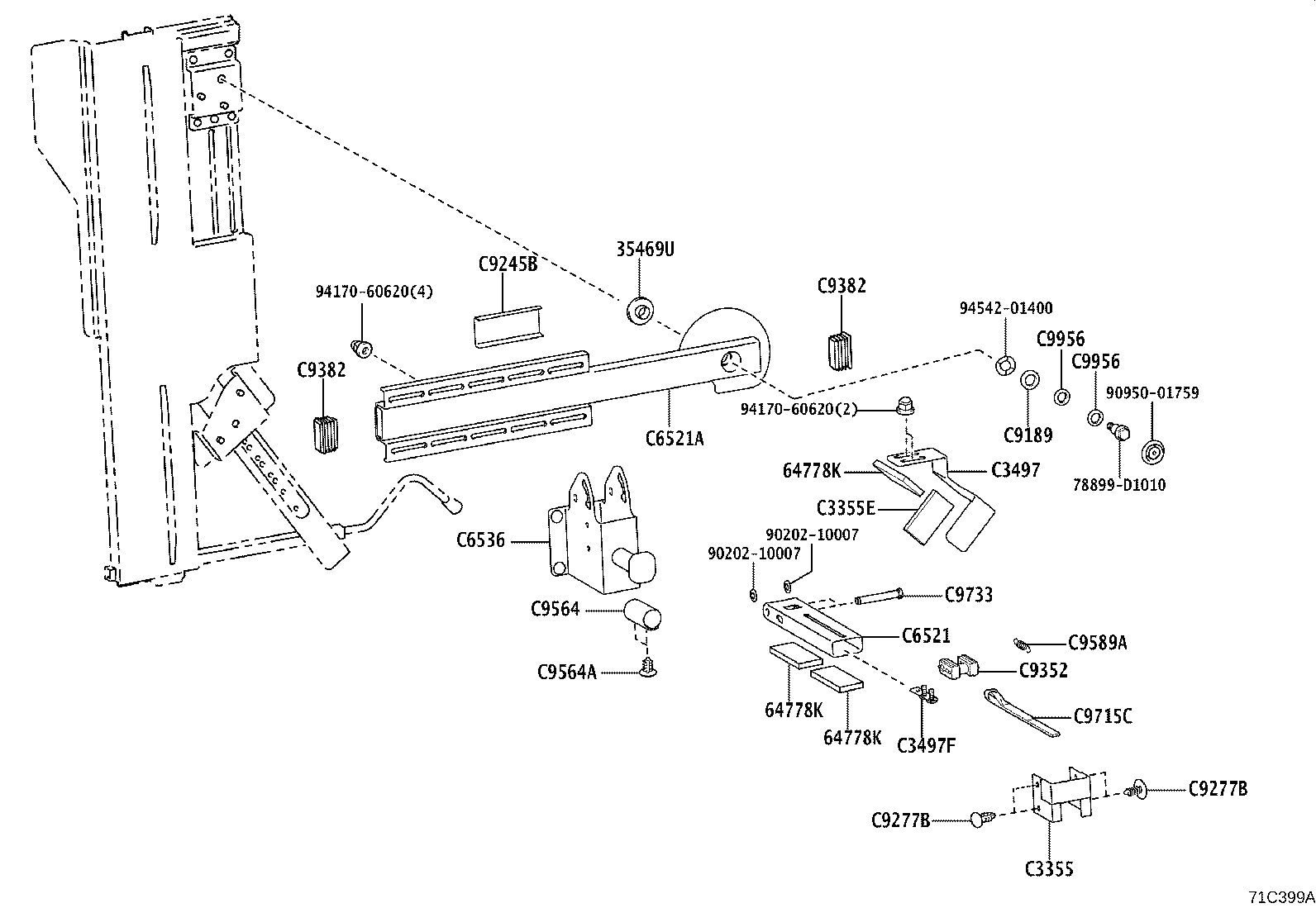 64080-52050 ARM ASSY, POWER LIFT product image