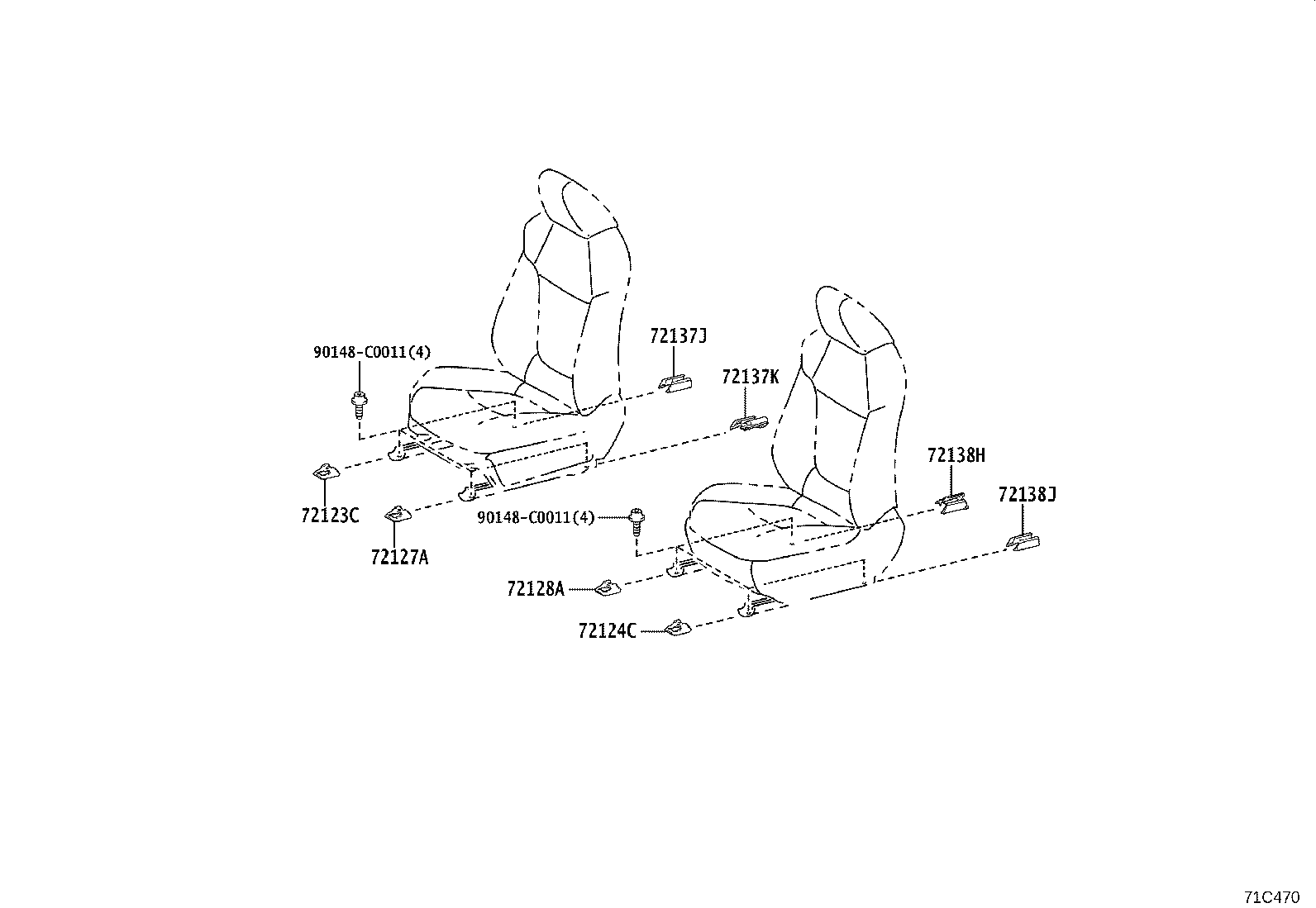 71075-0R360-C7 COVER, REAR SEAT CUSHION (FOR BENCH TYPE) product image