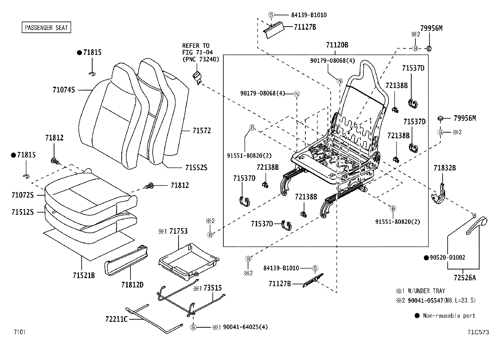 71502-BZ330 PAD, FRONT SEAT CUSHION, LH (FOR SEPARATE TYPE) product image