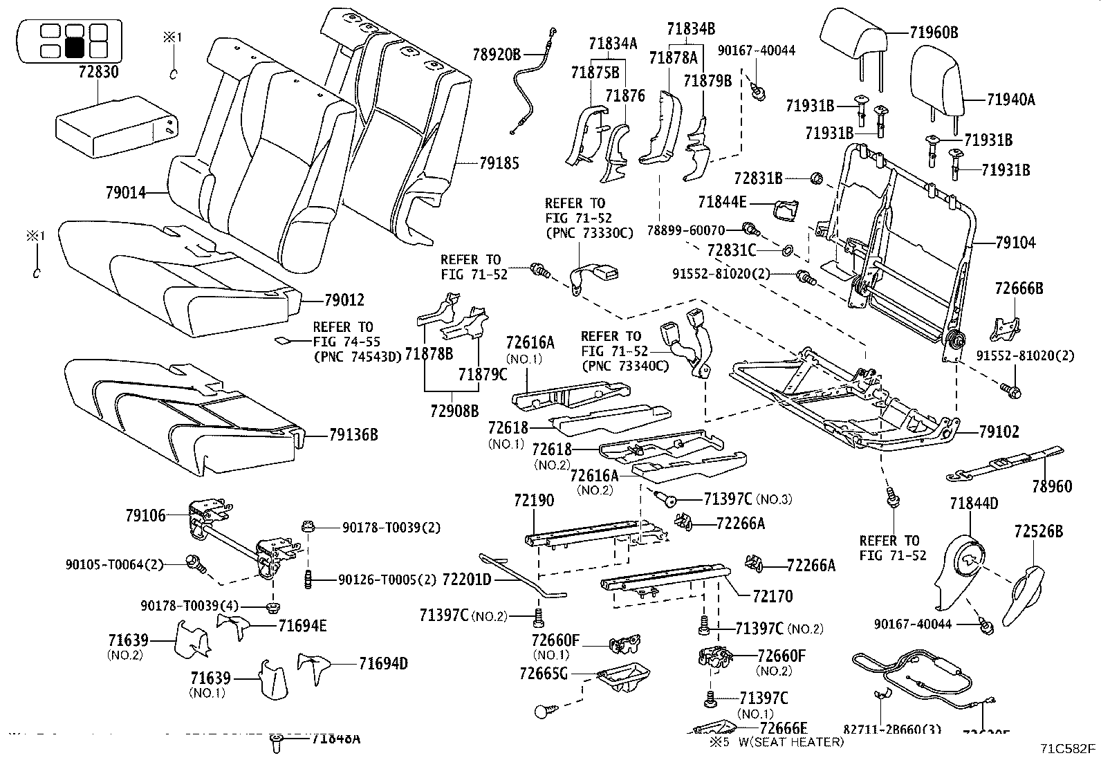 72620-0K040 CABLE ASSY, REAR NO.1 SEAT LOCK product image