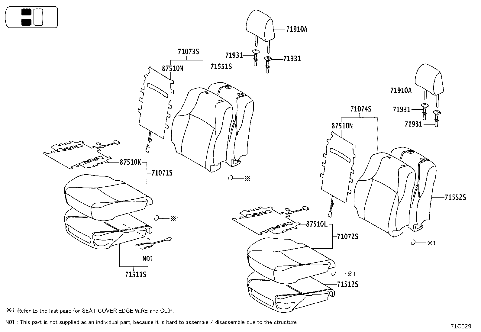 71620-60460 SPRING ASSY, FRONT SEAT CUSHION, LH(FOR SEPARATE TYPE) product image