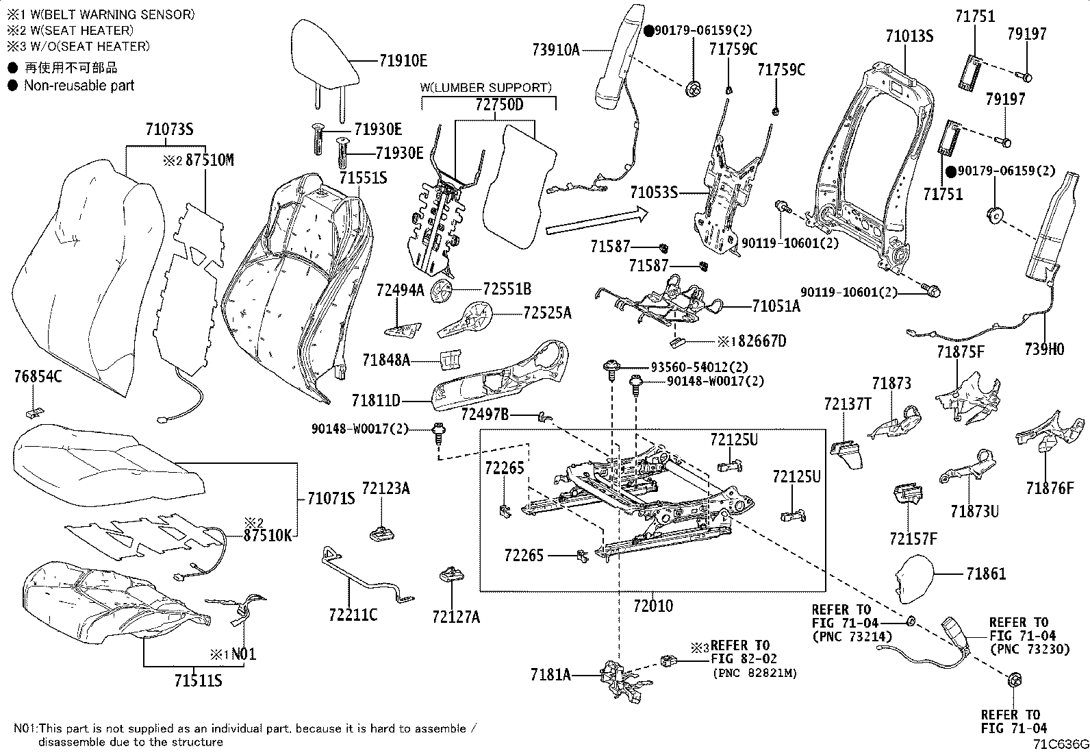 71502-0D260 PAD, FRONT SEAT CUSHION, LH (FOR SEPARATE TYPE) product image