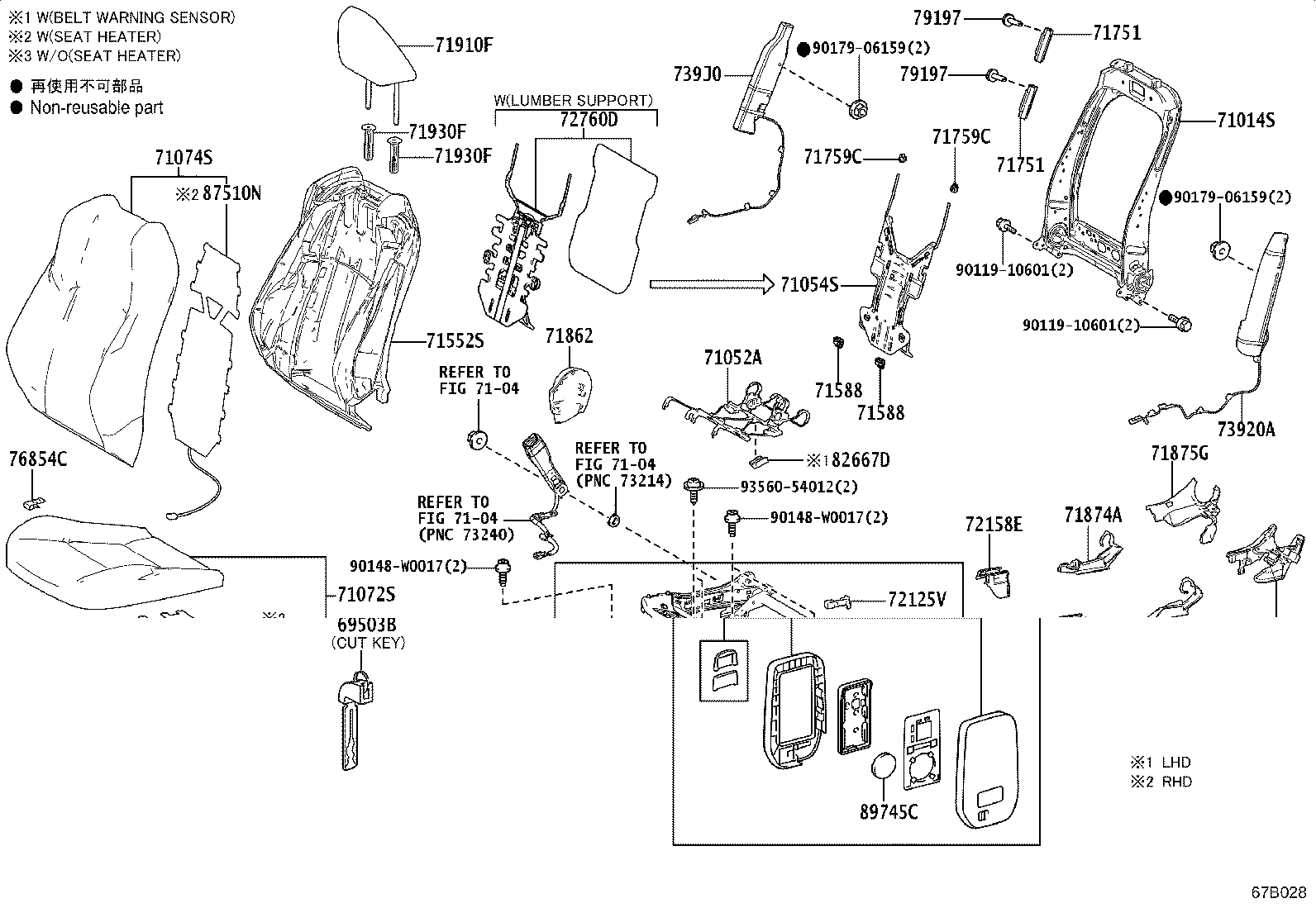 71502-0D260 PAD, FRONT SEAT CUSHION, LH (FOR SEPARATE TYPE) product image