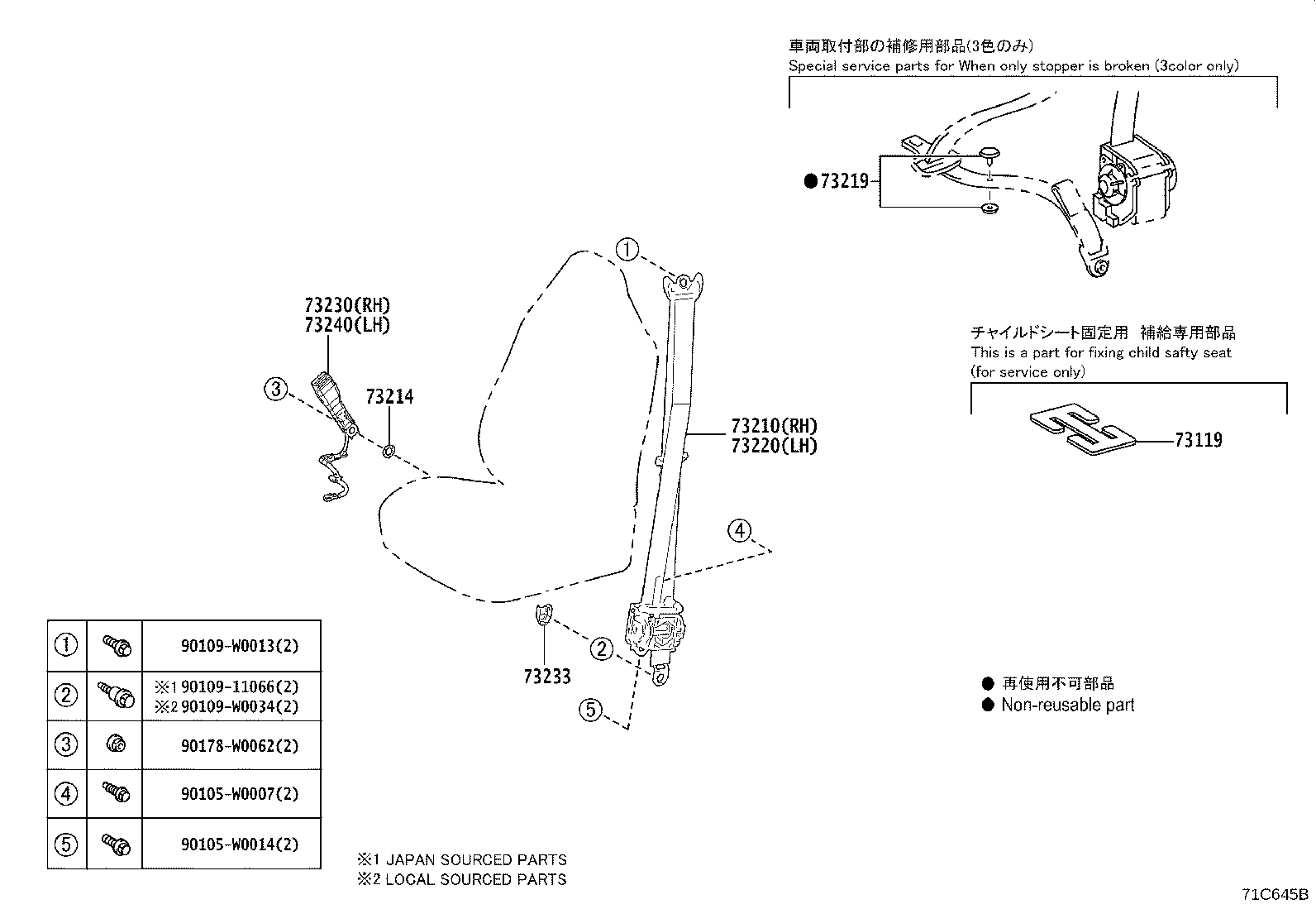 73214-75010 PLATE, FRONT SEAT BELT ANCHOR product image