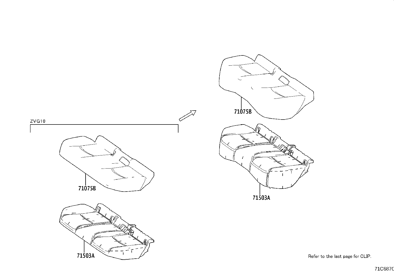 71017-0A160 FRAME SUB-ASSY, REAR SEAT BACK, RH product image