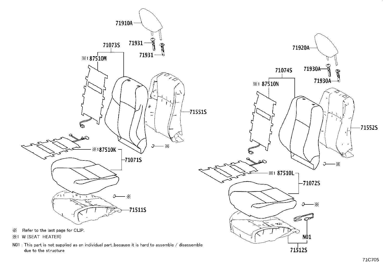 71017-42150 FRAME SUB-ASSY, REAR SEAT BACK, RH product image