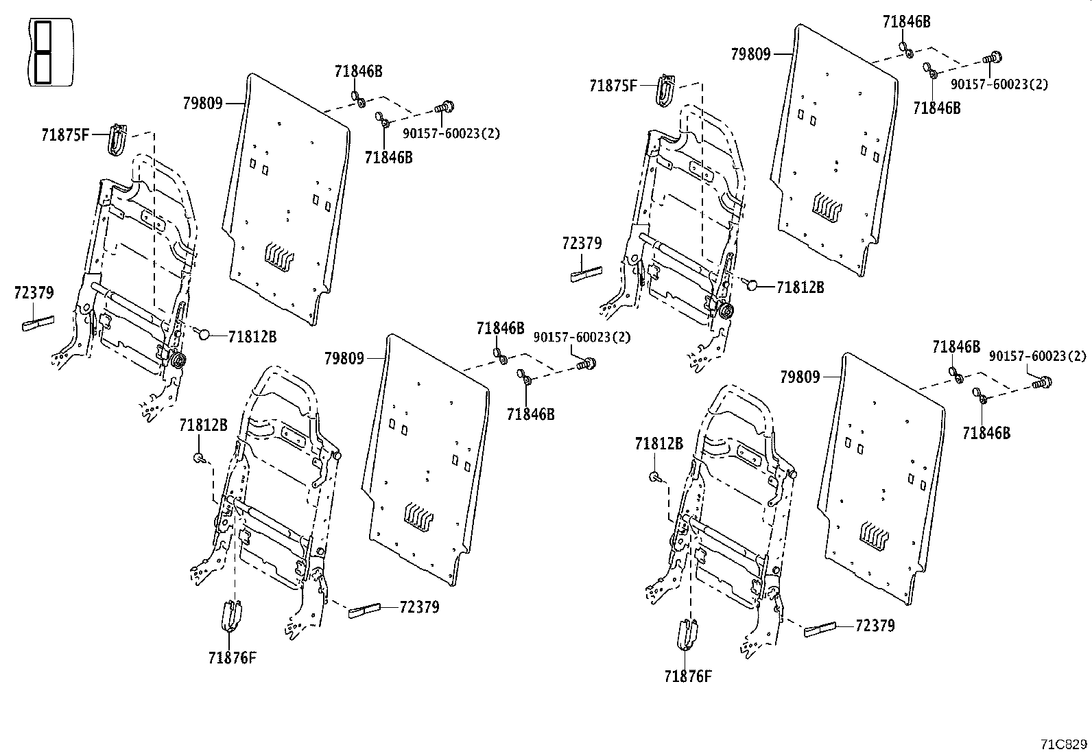 71250-36170 BRACKET ASSY, SEAT, OUTER RH product image
