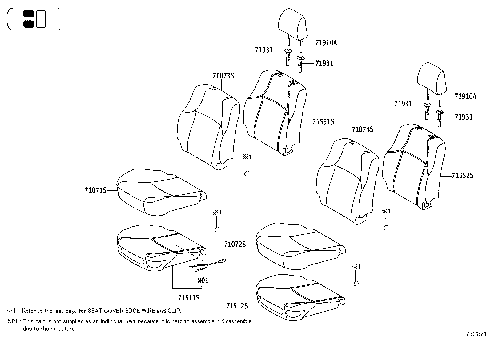 71017-0G011 FRAME SUB-ASSY, REAR SEAT BACK, RH product image