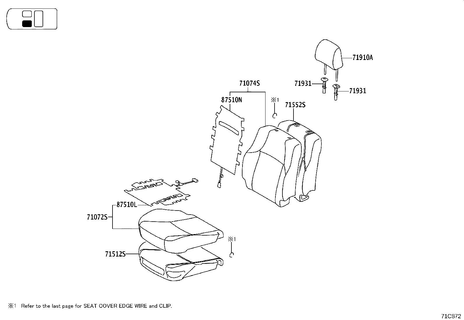 71017-0G011 FRAME SUB-ASSY, REAR SEAT BACK, RH product image