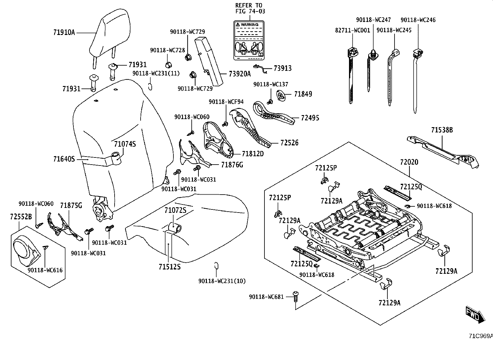 71640-WC002 SPRING ASSY, FRONT SEAT BACK, LH(FOR SEPARATE TYPE) product image