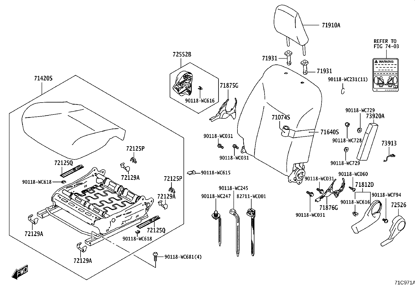 71640-WC002 SPRING ASSY, FRONT SEAT BACK, LH(FOR SEPARATE TYPE) product image