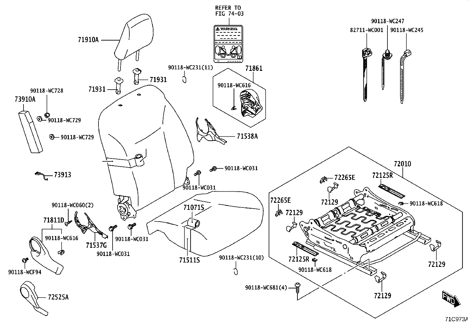 71640-WC002 SPRING ASSY, FRONT SEAT BACK, LH(FOR SEPARATE TYPE) product image