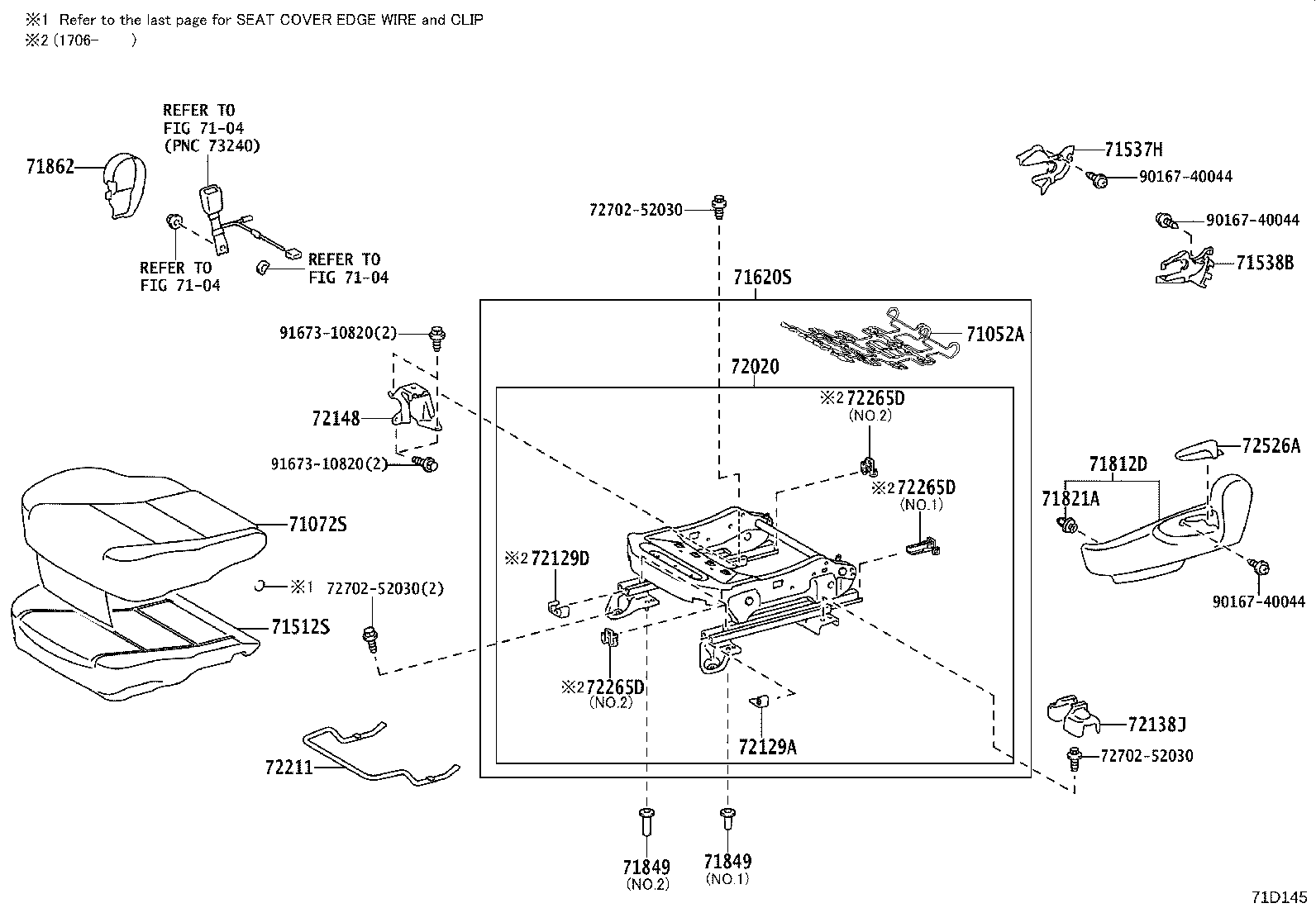 71502-52091 PAD, FRONT SEAT CUSHION, LH (FOR SEPARATE TYPE) product image