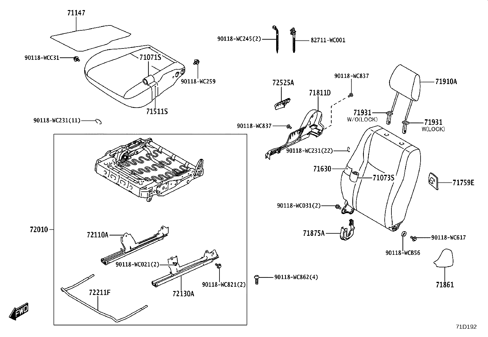 71812-WC003 SHIELD, FRONT SEAT CUSHION, LH product image