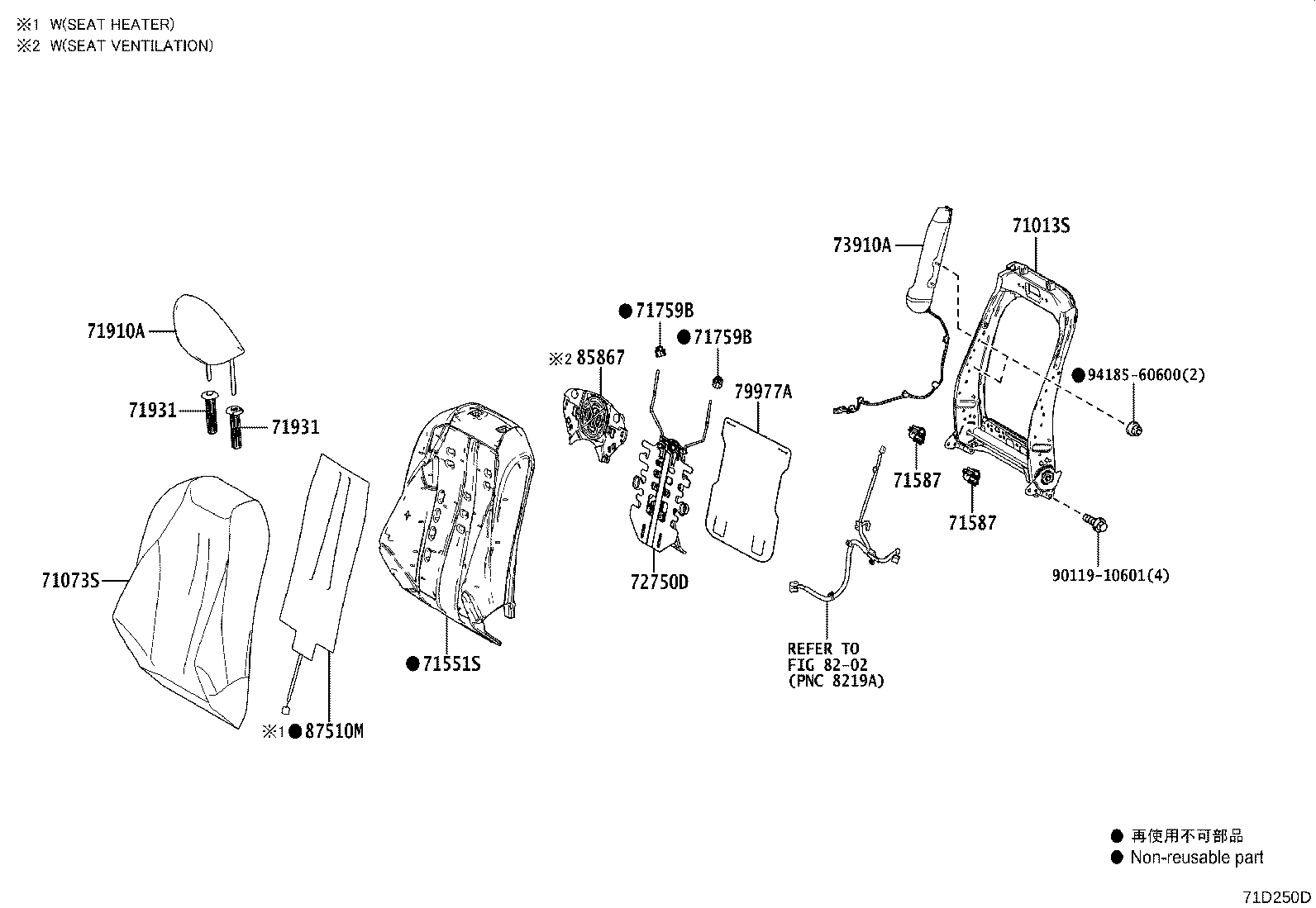 71502-30200 PAD, FRONT SEAT CUSHION, LH (FOR SEPARATE TYPE) product image