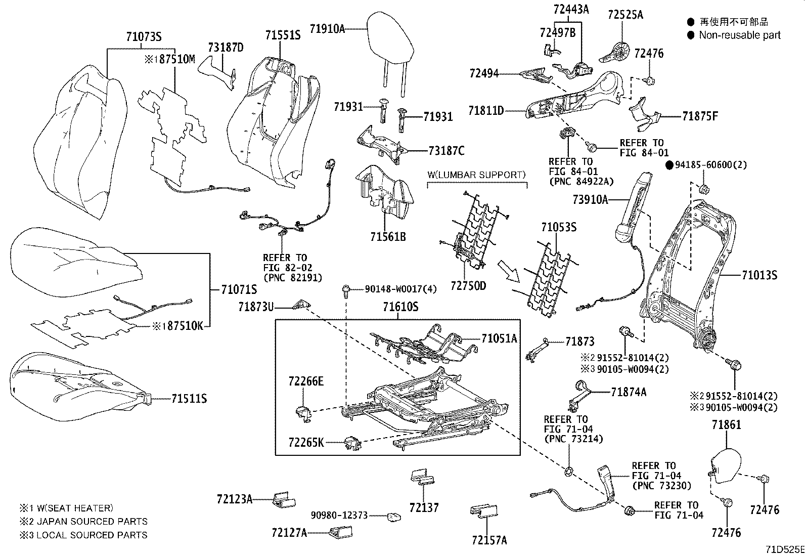 71502-02270 PAD, FRONT SEAT CUSHION, LH (FOR SEPARATE TYPE) product image