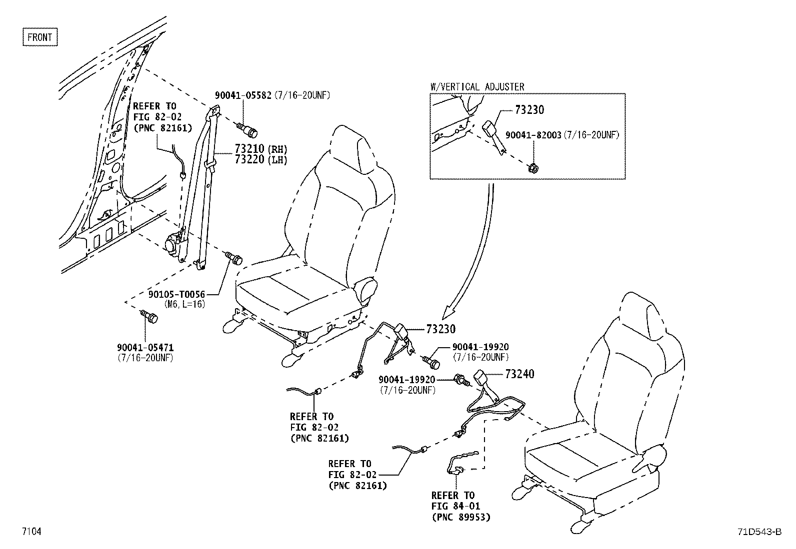 Toyota 73230-BZB51-C0 BELT ASSY, FRONT SEAT INNER, RH