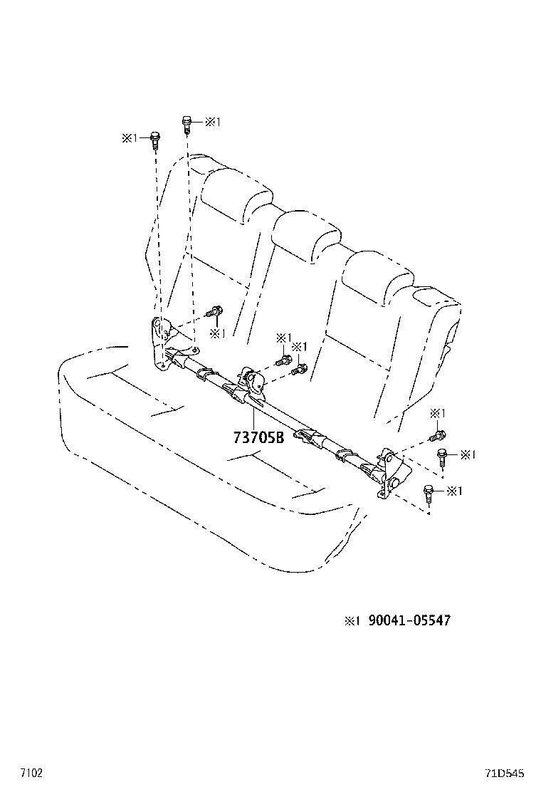 71017-B1180 FRAME SUB-ASSY, REAR SEAT BACK, RH product image