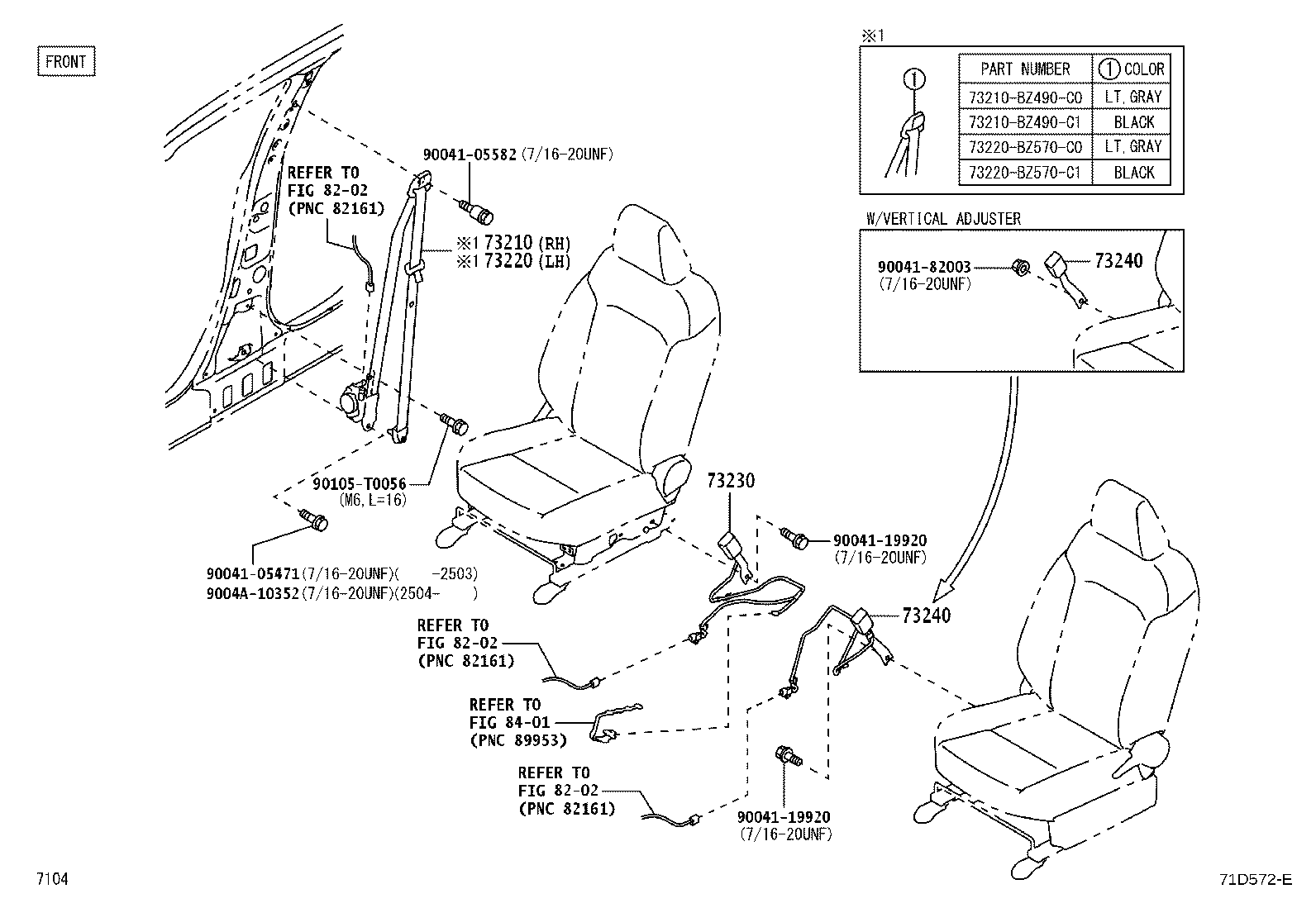 73360-BZ360-C0 BELT ASSY, REAR NO.1 SEAT, OUTER RH product image