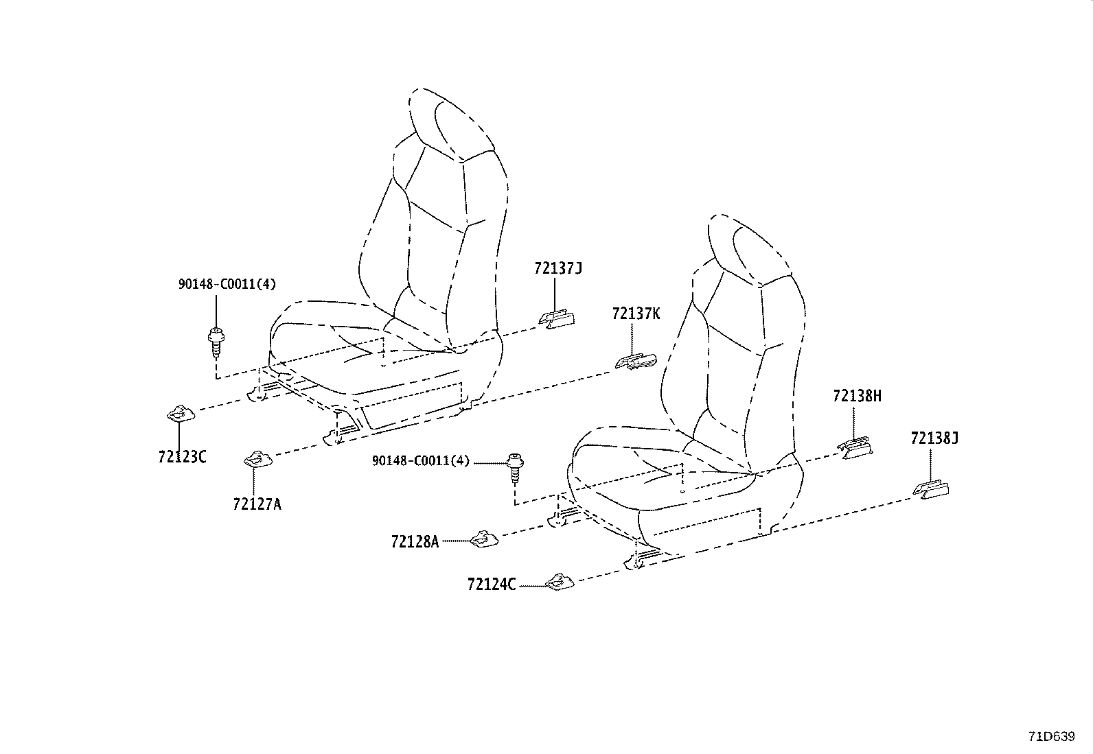 71033-0R050 LEG SUB-ASSY, REAR SEAT CUSHION product image