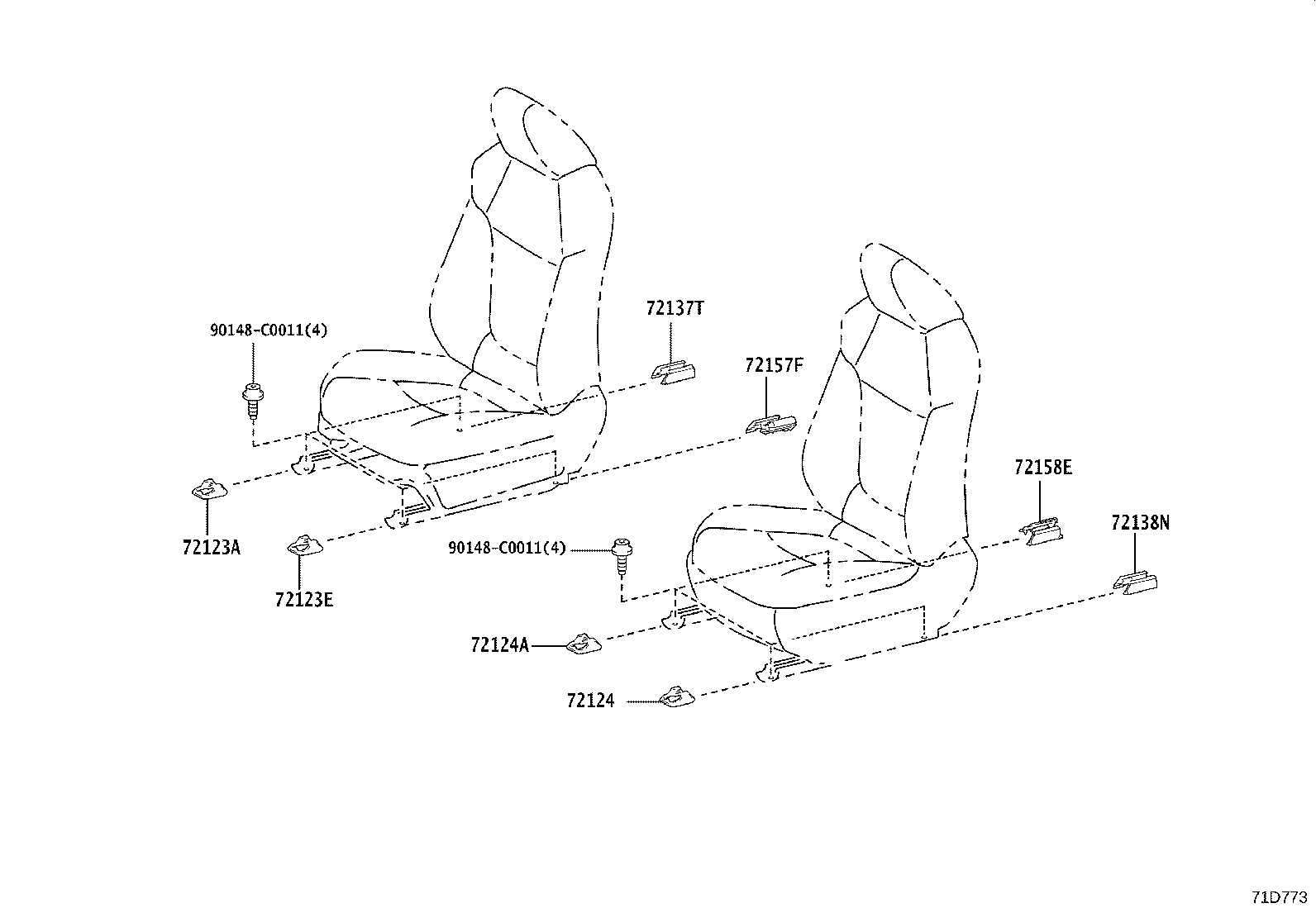 71033-0R060 LEG SUB-ASSY, REAR SEAT CUSHION product image