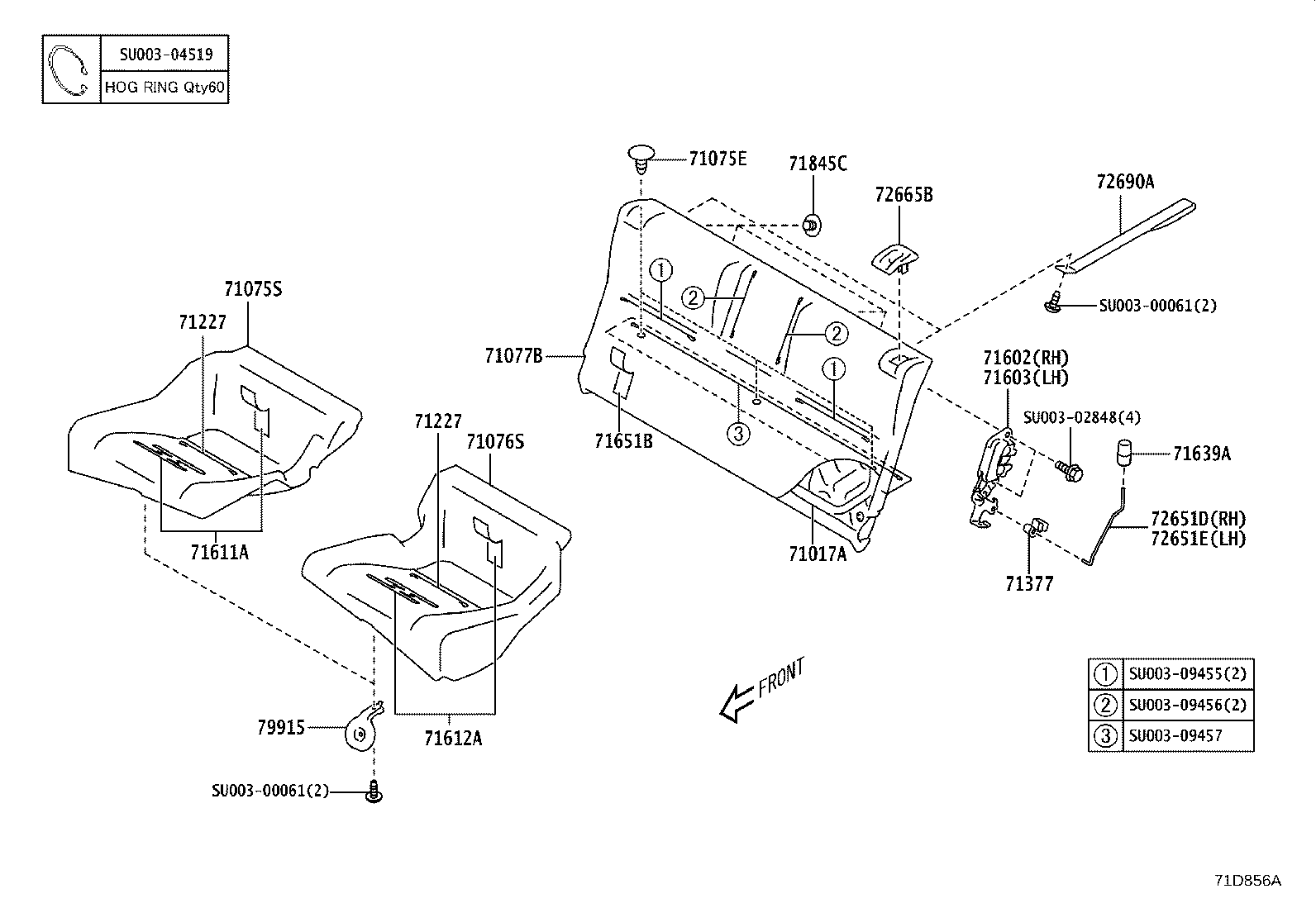 Toyota SU003-10400 COVER, REAR SEAT CUSHION, LH (FOR SEPARATE TYPE)