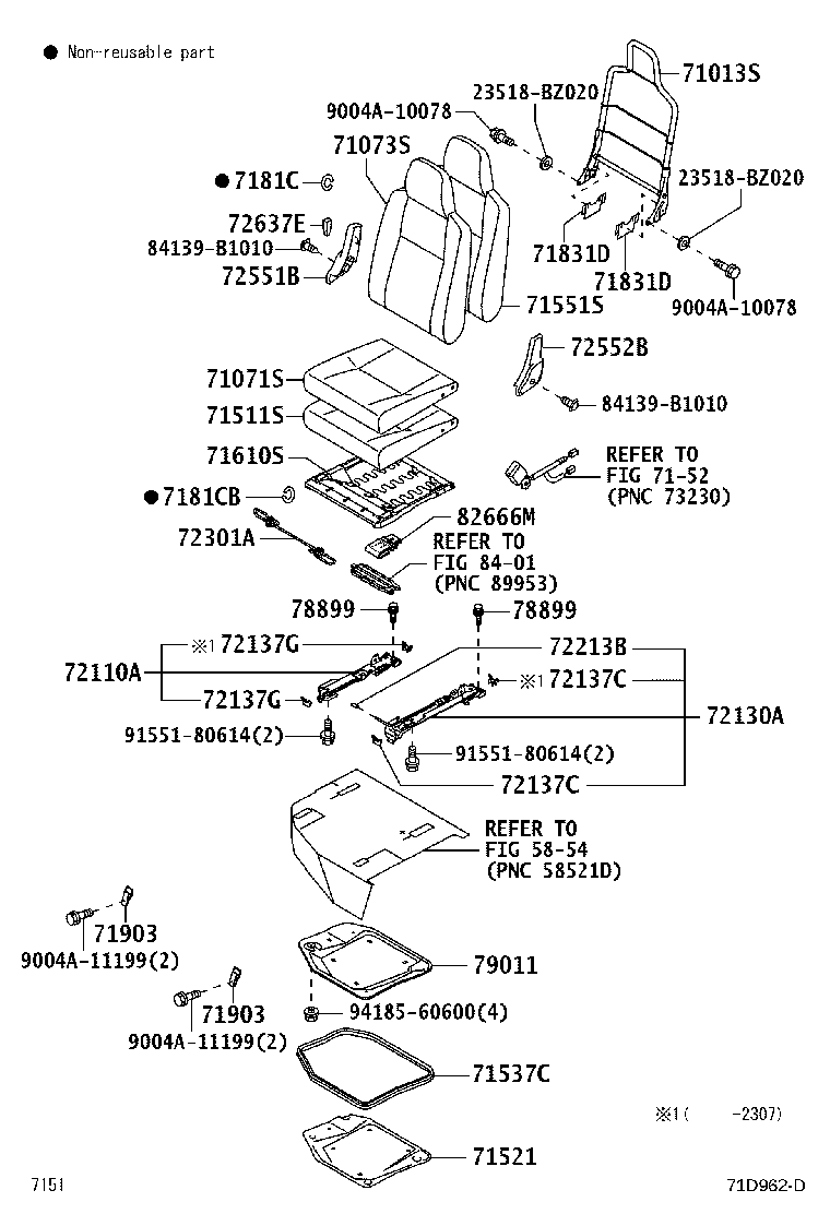 71502-BZ520 PAD, FRONT SEAT CUSHION, LH (FOR SEPARATE TYPE) product image