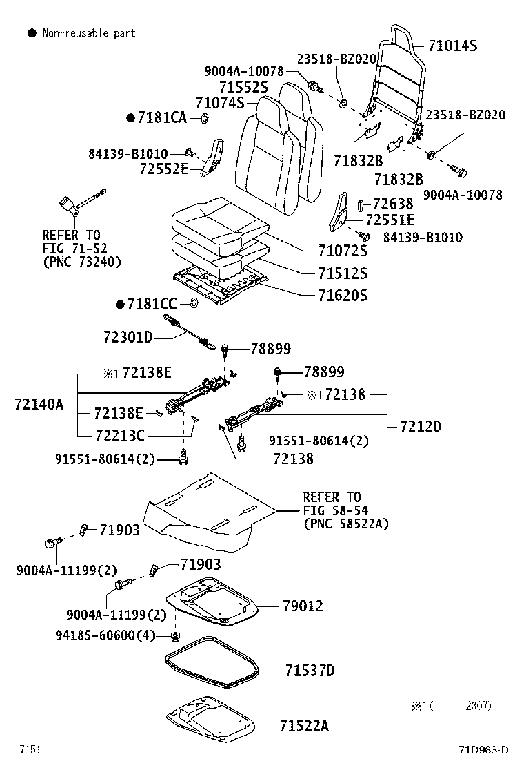 71502-BZ520 PAD, FRONT SEAT CUSHION, LH (FOR SEPARATE TYPE) product image