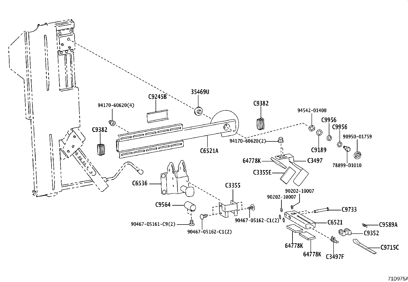64080-52070 ARM ASSY, POWER LIFT product image