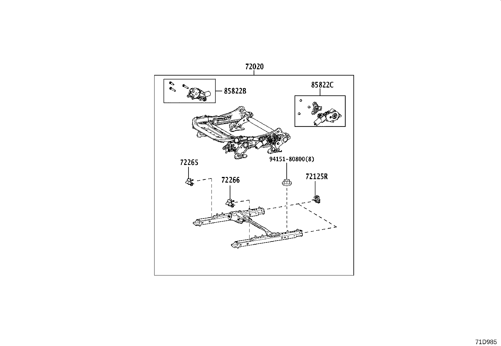 71013-76080 FRAME SUB-ASSY, FRONT SEAT BACK, RH product image