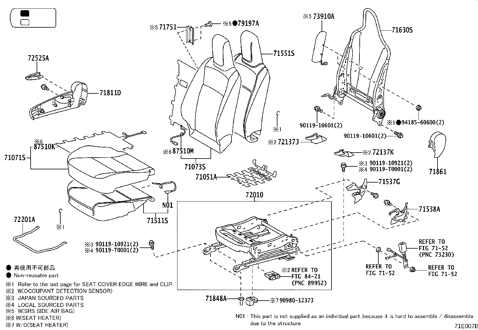 79101-0K650 FRAME SUB-ASSY, NO.1 SEAT CUSHION, RH product image