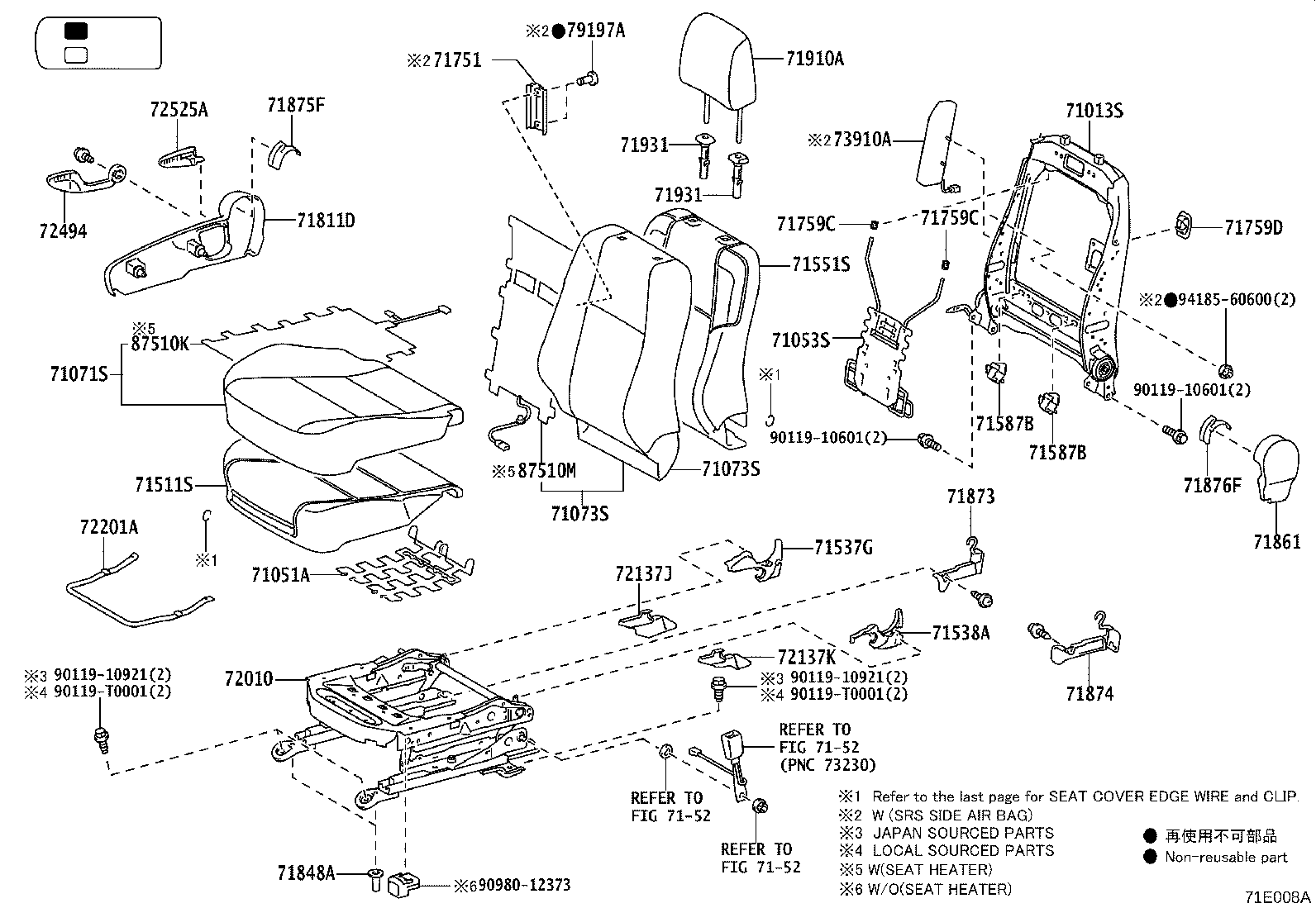79101-0K650 FRAME SUB-ASSY, NO.1 SEAT CUSHION, RH product image