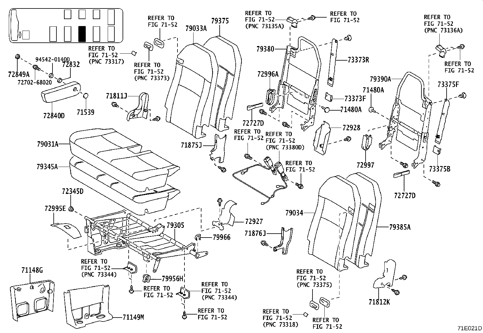 71502-0S040 PAD, FRONT SEAT CUSHION, LH (FOR SEPARATE TYPE) product image