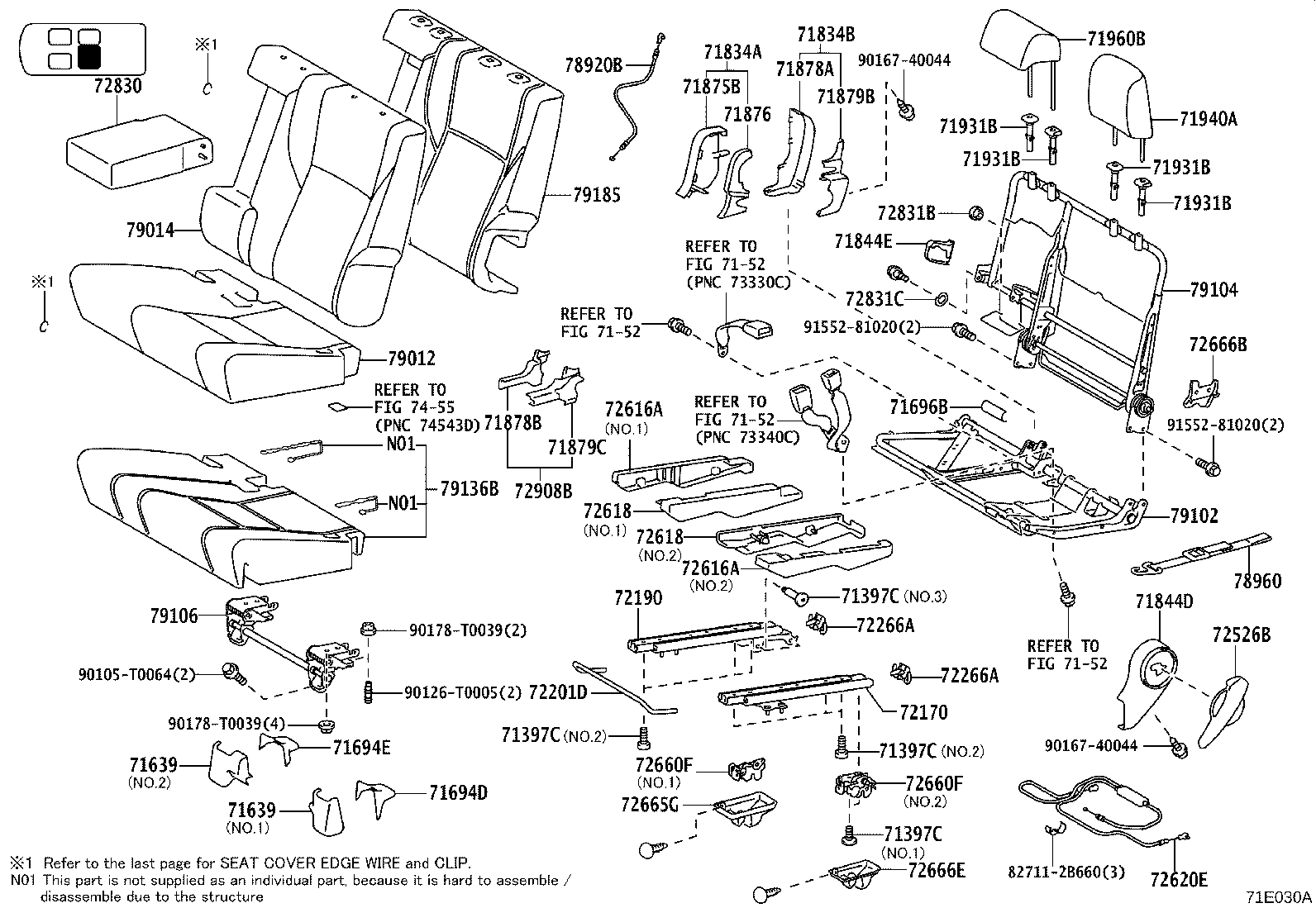 71501-YP030 PAD, FRONT SEAT CUSHION, RH(FOR SEPARATE TYPE) product image