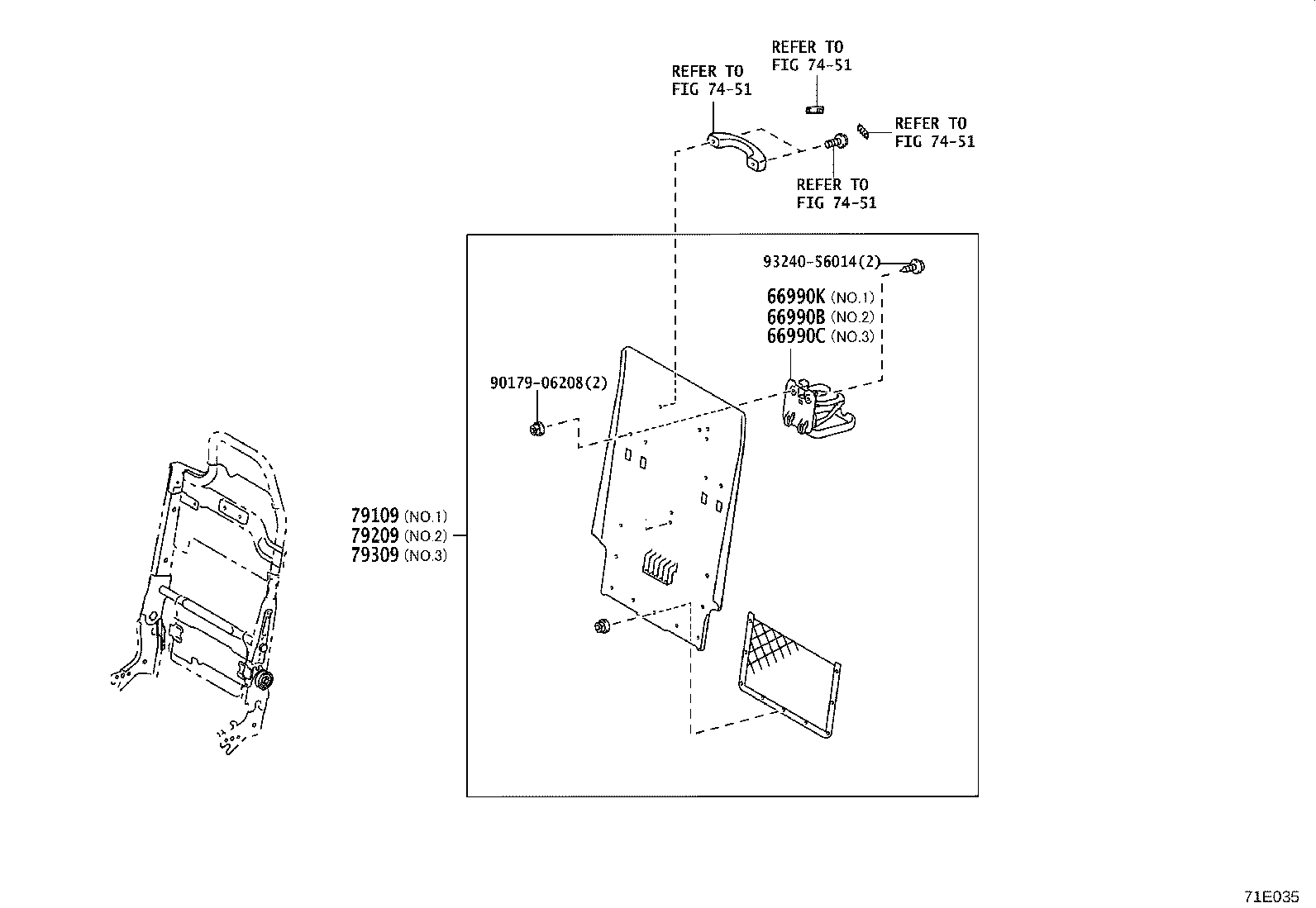 71502-0S040 PAD, FRONT SEAT CUSHION, LH (FOR SEPARATE TYPE) product image