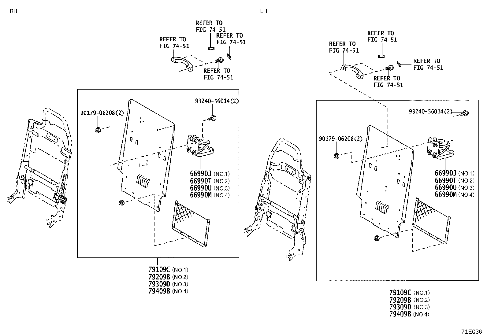 71502-0S040 PAD, FRONT SEAT CUSHION, LH (FOR SEPARATE TYPE) product image