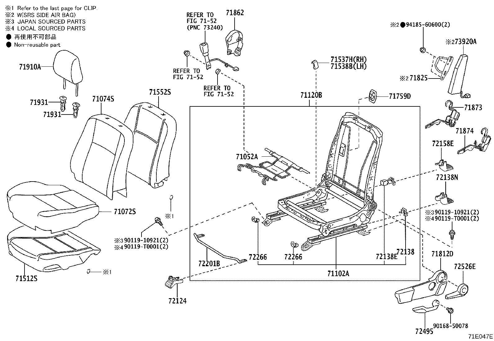 79101-0K490 FRAME SUB-ASSY, NO.1 SEAT CUSHION, RH product image