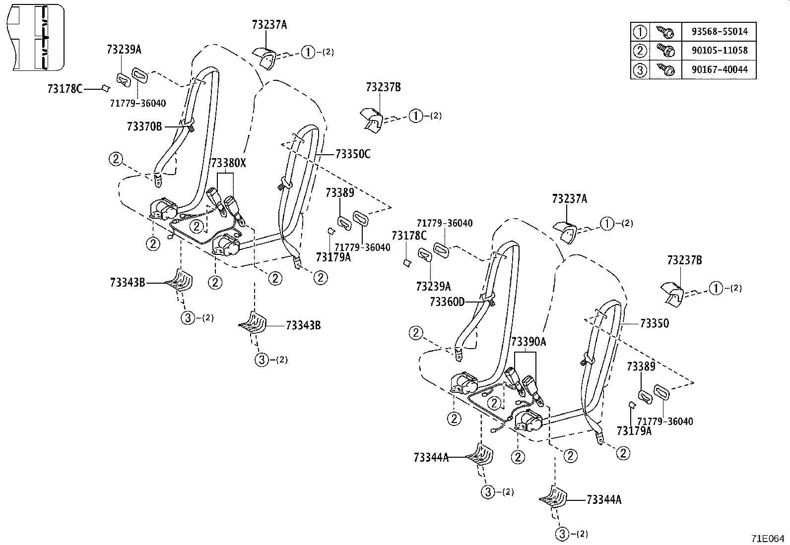 73210-0S031 BELT ASSY, FRONT SEAT OUTER, LH product image