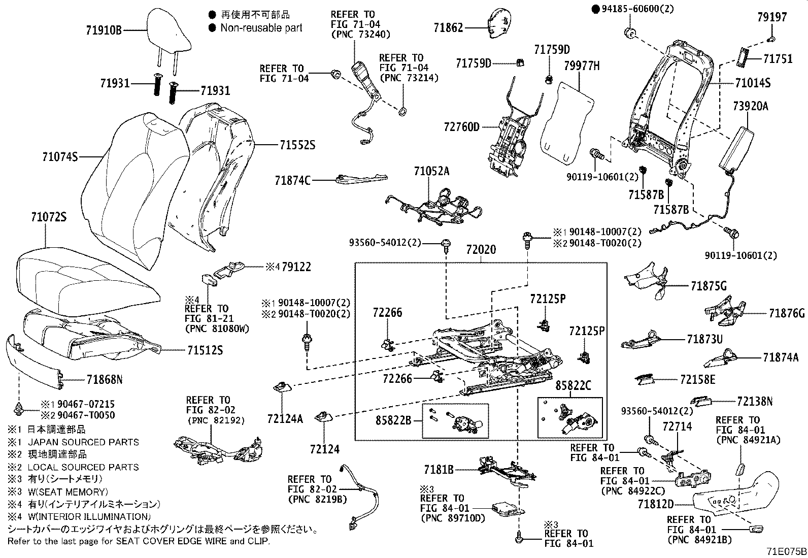 71502-06280 PAD, FRONT SEAT CUSHION, LH (FOR SEPARATE TYPE) product image