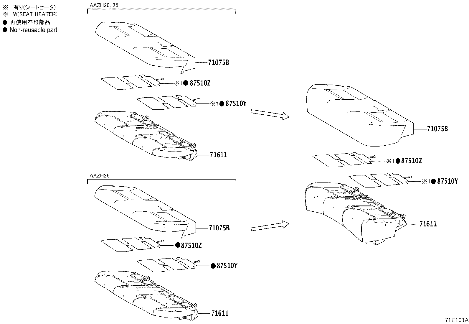 71033-78100 LEG SUB-ASSY, REAR SEAT CUSHION product image